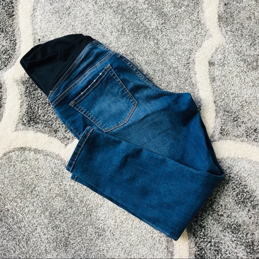 Isabel Maternity Skinny Jeans Over Belly Crop